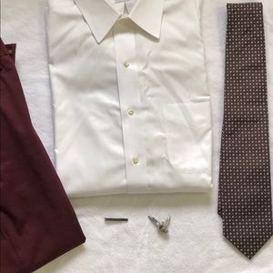 Brown and white patterned tie